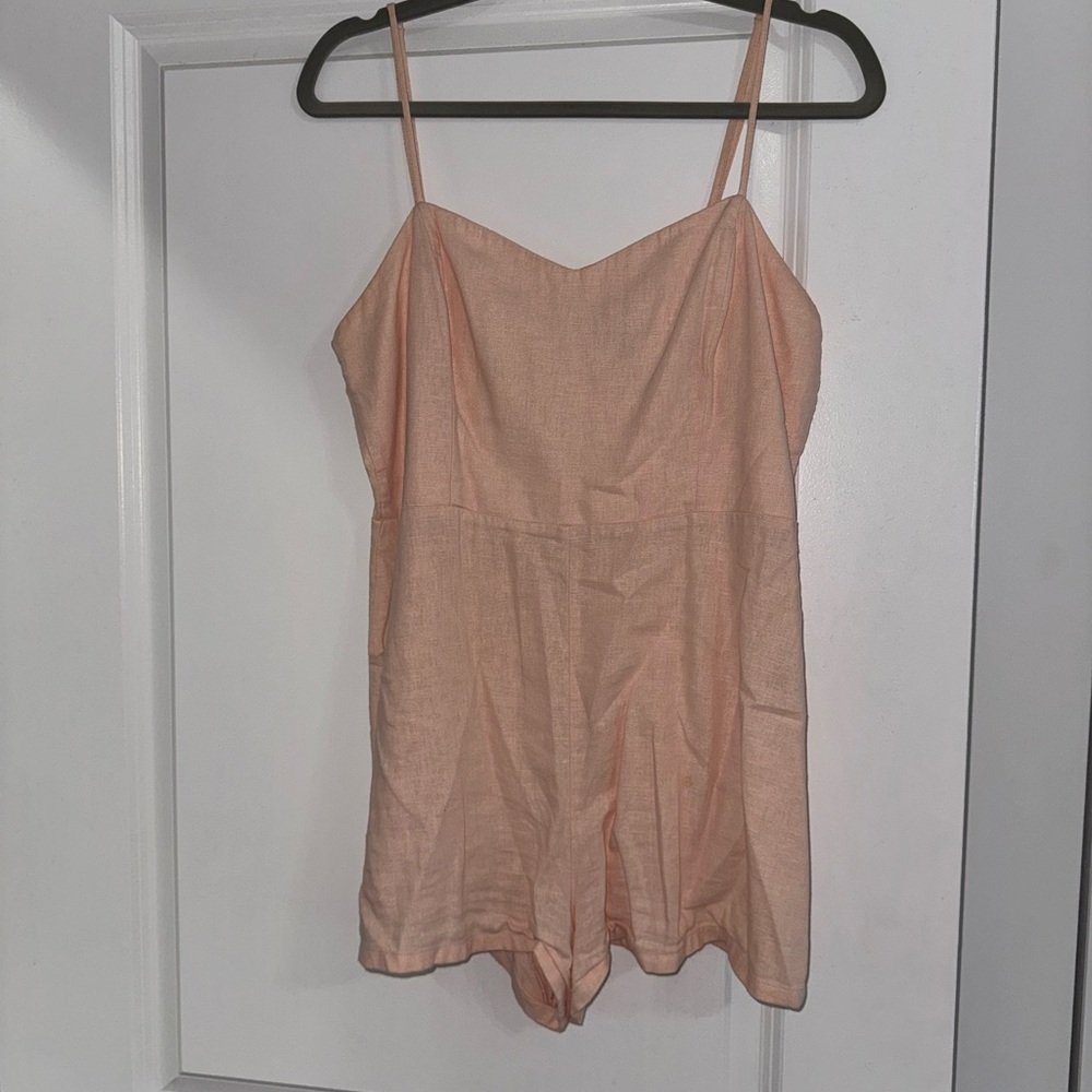 Peach Spaghetti Strap Romper